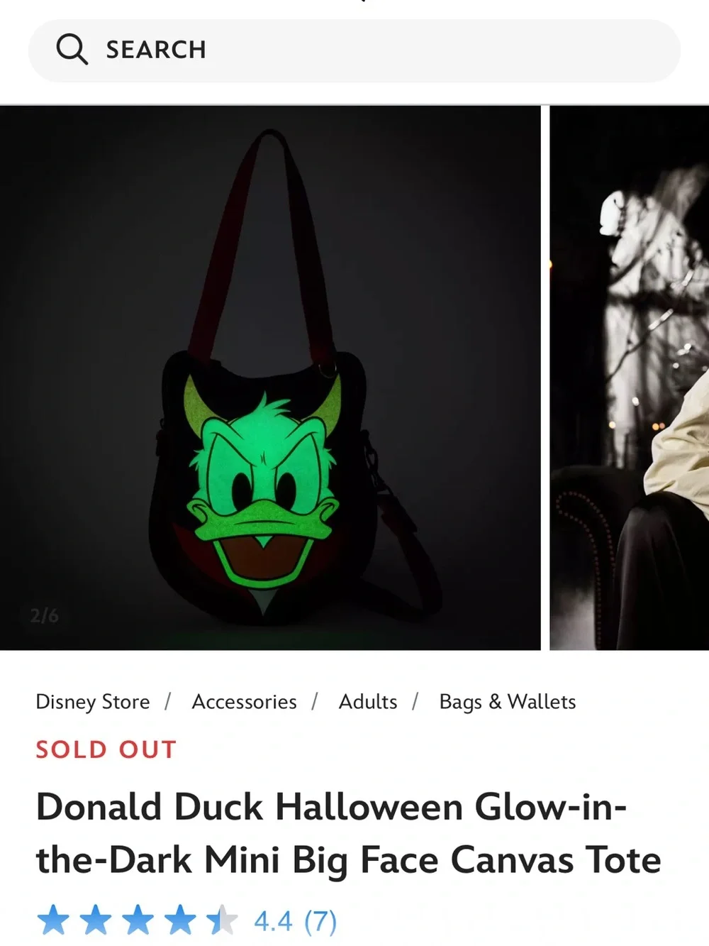 Disney Donald Duck Glow-In-The-Dark Mini Canvas Tote - Black & Green